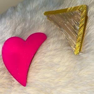 BP Jumbo Geometric Hair Clip Set Neon Pink & Yellow